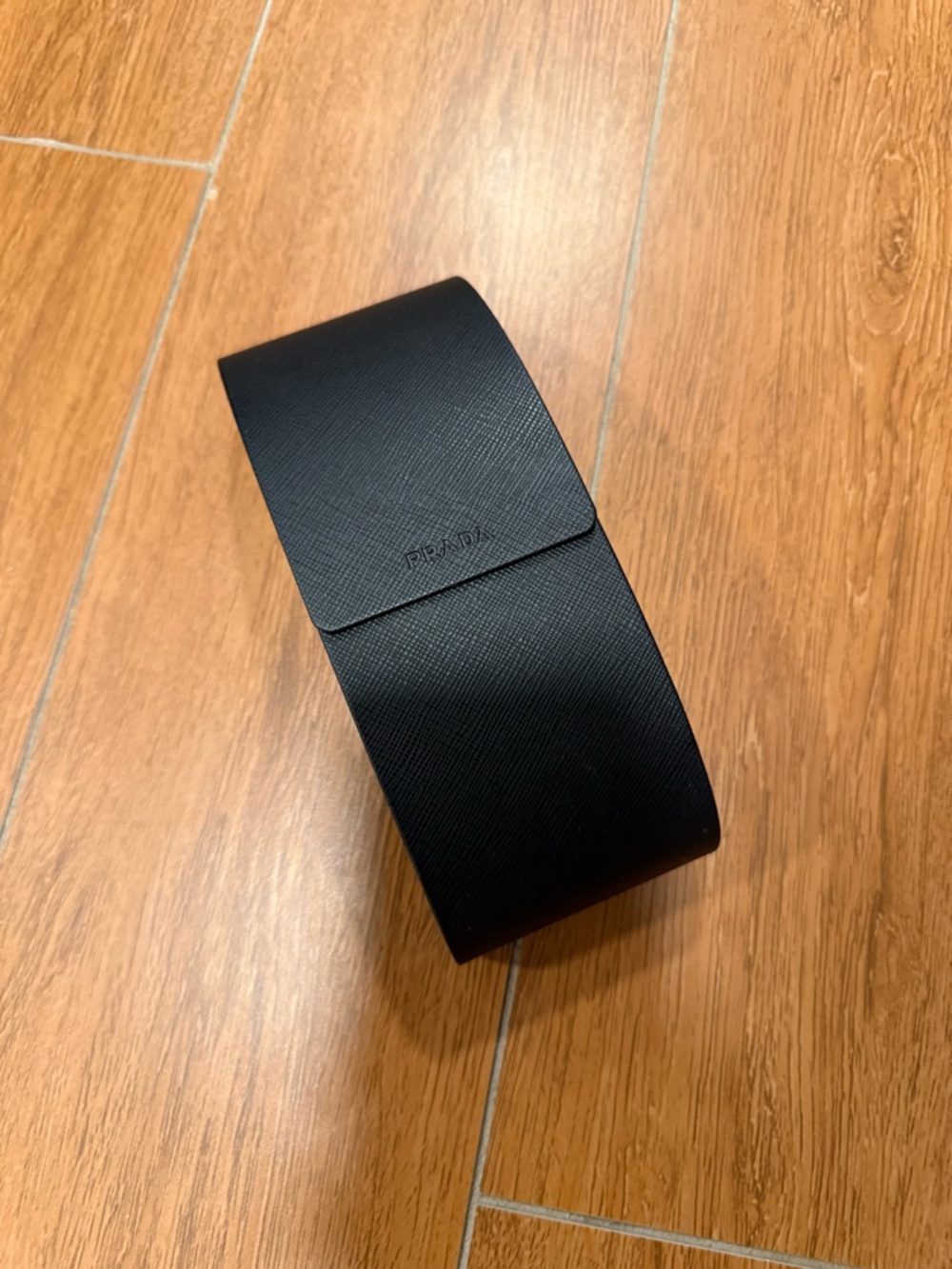 Prada Black Textured Saffiano Sunglass Case
